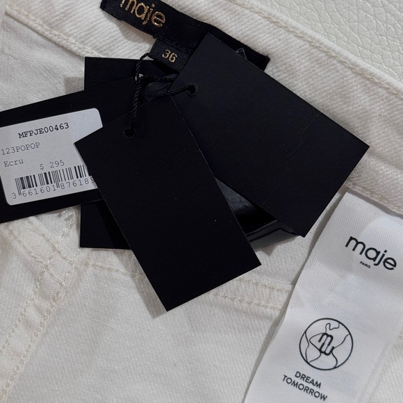 NWT MAJE Cotton Pants In Ecru Sz. 36 - Picture 7 of 12